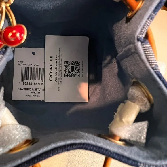 Coach Denim and Tan Mini Bucket Wristlet - Picture 3 of 3